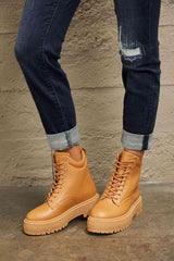 East Lion Corp Platform Combat Boots - Trendsi