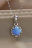 Opal Round Pendant Chain Necklace - Trendsi - Flyclothing LLC