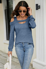 Cutout Cold-Shoulder Top - Trendsi - Flyclothing LLC