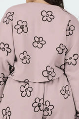 Floral Dropped Shoulder Sweatshirt and Shorts Set - Trendsi - Flyclothing LLC