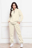 Half Zip Long Sleeve Sweatshirt and Pants Set - Trendsi - Flyclothing LLC