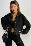 Snap Down Collared Jacket - Trendsi