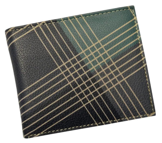 Blue Plaid Leather Wallet - Flyclothing LLC
