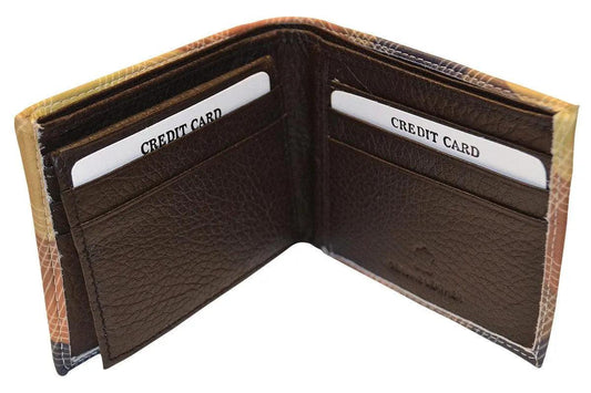 Yellow & Brown Plaid Leather Wallet - Flyclothing LLC
