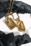 Stainless Steel 18K Gold-Plated Necklace - Trendsi - Flyclothing LLC
