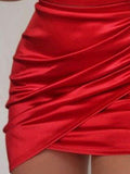 Ruched Spaghetti strap Wrap Dress - Trendsi