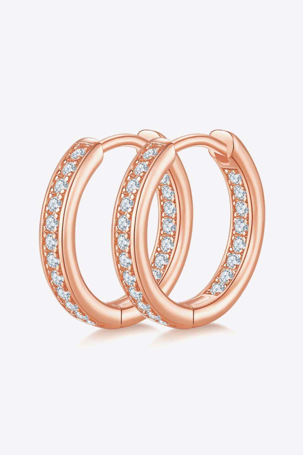 Moissanite 925 Sterling Silver Huggie Earrings - Trendsi - Flyclothing LLC