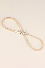 Rhinestone Butterfly Elastic Metal Belt - Trendsi - Flyclothing LLC