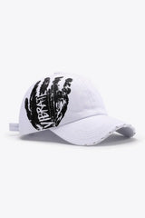 VIBRA Graphic Distressed Adjustable Baseball Cap - Trendsi - Flyclothing LLC