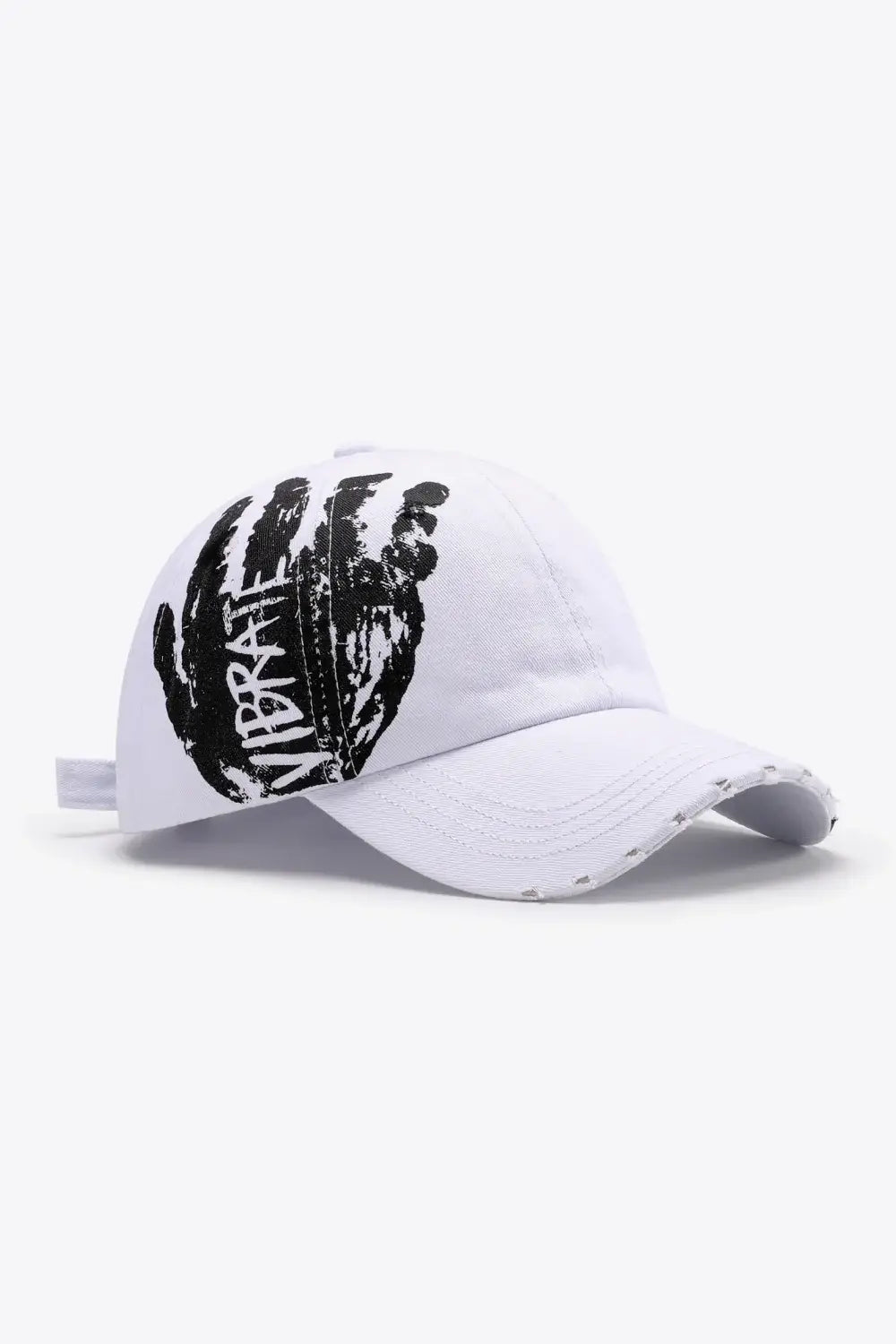 VIBRA Graphic Distressed Adjustable Baseball Cap - Trendsi - Flyclothing LLC