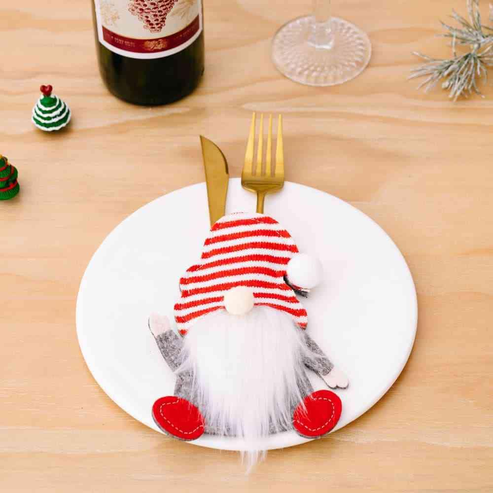 3-Piece Faceless Gnome Cutlery Holders - Trendsi