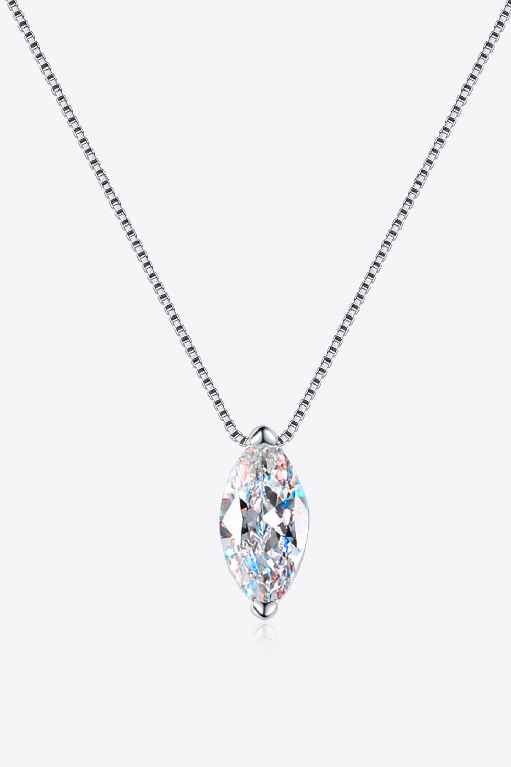 1 Carat Moissanite 925 Sterling Silver Necklace - Trendsi