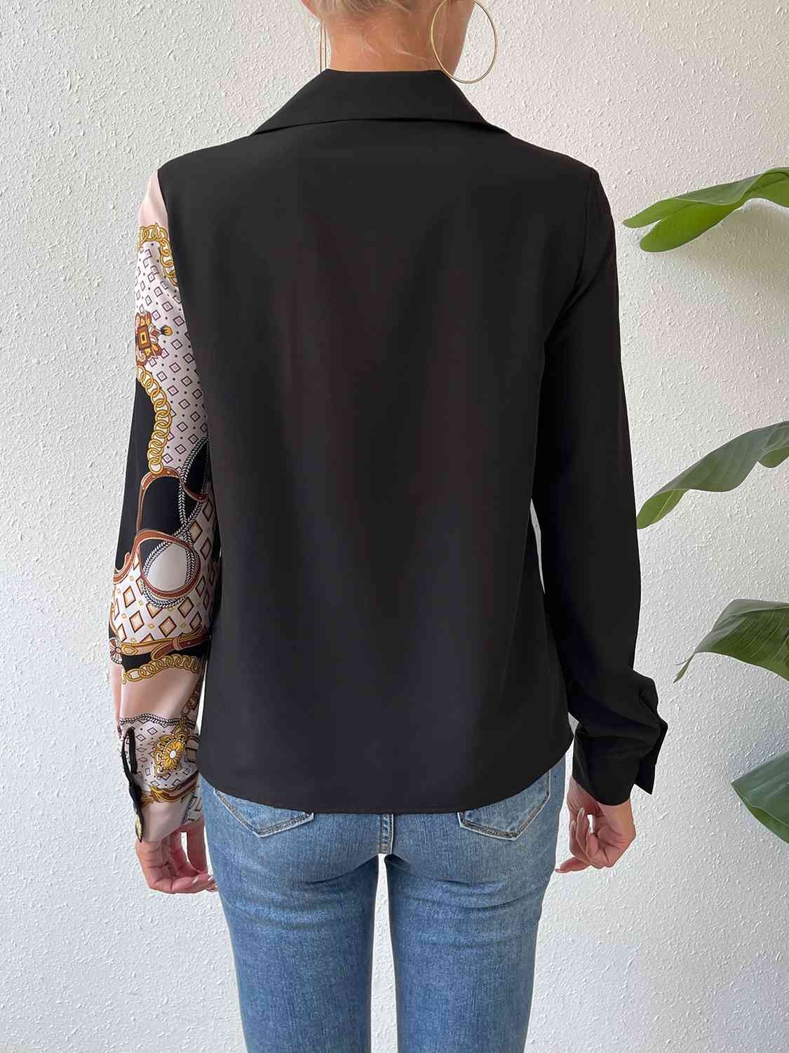 Twist Front Collared Blouse - Trendsi - Flyclothing LLC