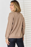 Slit Tied Dropped Shoulder Sweater - Flyclothing LLC