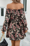 Floral Off-Shoulder Flounce Sleeve Dress - Trendsi - Flyclothing LLC