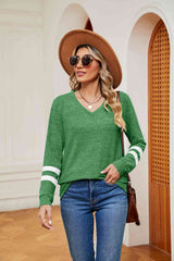 V-Neck Long Sleeve T-Shirt - Trendsi - Flyclothing LLC