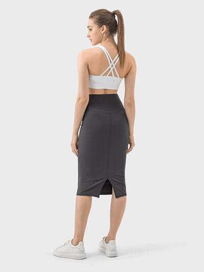 Slit Wrap Active Skirt - Trendsi - Flyclothing LLC