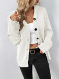 Button-Down Long Sleeve Hooded Sweater - Trendsi - Flyclothing LLC