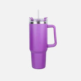 Stainless Steel Tumbler with Handle and Straw - Trendsi