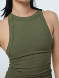 Halter Neck Ribbed Cropped Top - Trendsi