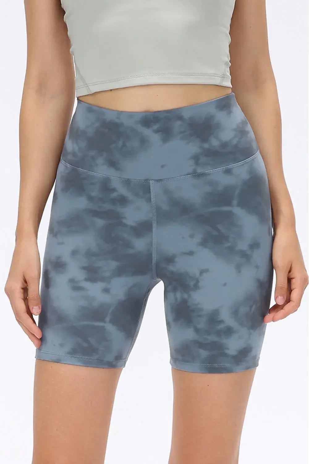 Wide Waistband Sports Shorts - Trendsi - Flyclothing LLC
