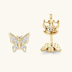 Moissanite 925 Sterling Silver Butterfly Stud Earrings - Trendsi