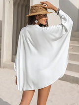 Openwork Button Up Long Sleeve Shirt - Trendsi - Flyclothing LLC