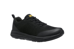 AdTec-Lite Men's Light Weight Non-Slip Work Black Work Sneaker Steel Toe - Flyclothing LLC