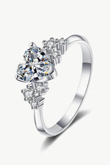 1 Carat Moissanite Heart Ring - Trendsi