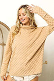 BiBi Checkered Round Neck Thumbhole Long Sleeve Top - Trendsi - Flyclothing LLC