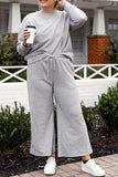 Double Take Full Size Textured Long Sleeve Top and Drawstring Pants Set - Trendsi - Flyclothing LLC