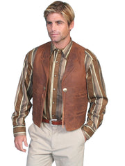 Scully BROWN LEATHER VEST - Flyclothing LLC