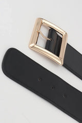 Rectangle Buckle Elastic Wide Belt - Trendsi - Flyclothing LLC