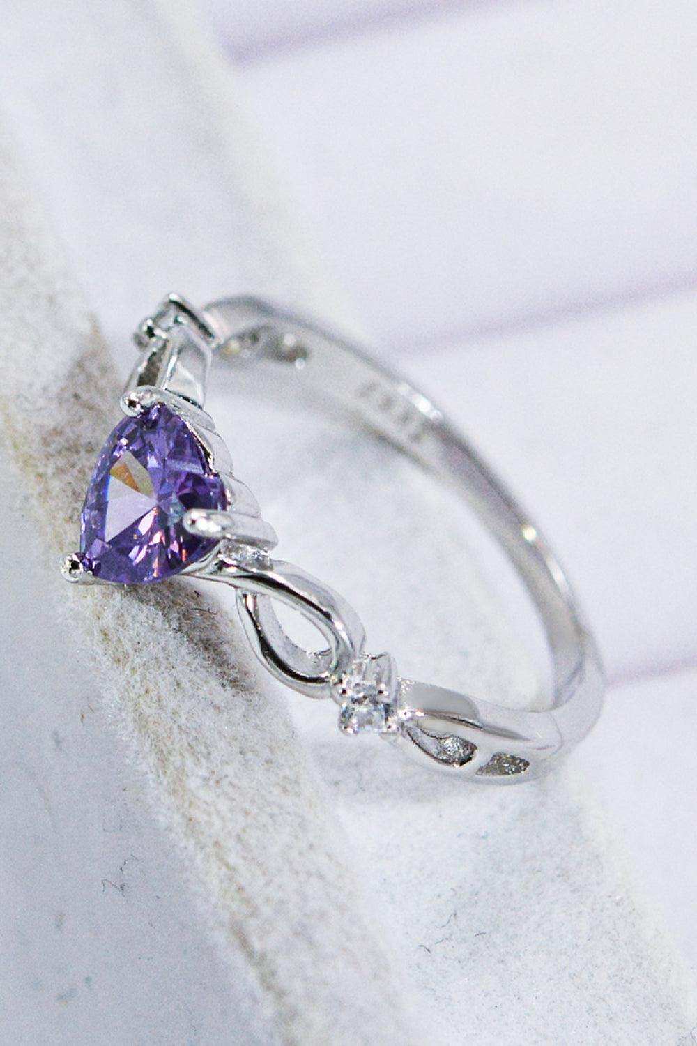 Crystal Heart 925 Sterling Silver Ring - Trendsi - Flyclothing LLC