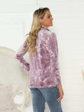 Tie-Dye Half Button Long Sleeve T-Shirt - Trendsi - Flyclothing LLC