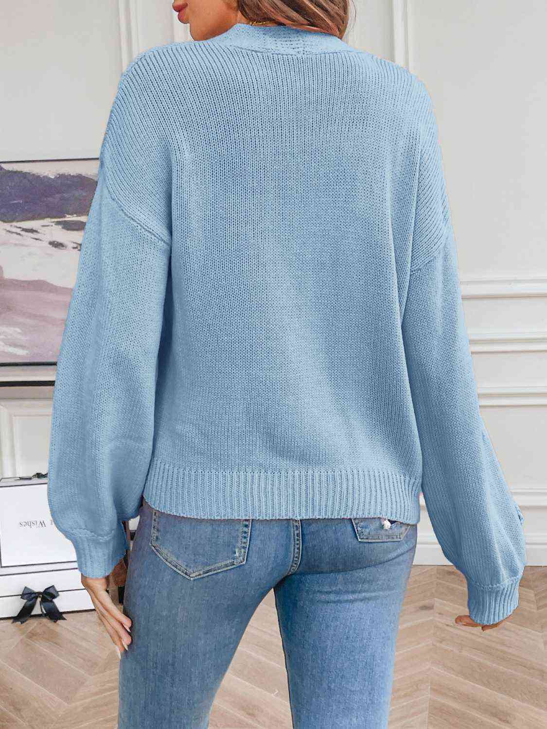 Floral Long Sleeve Open Front Cardigan - Trendsi - Flyclothing LLC