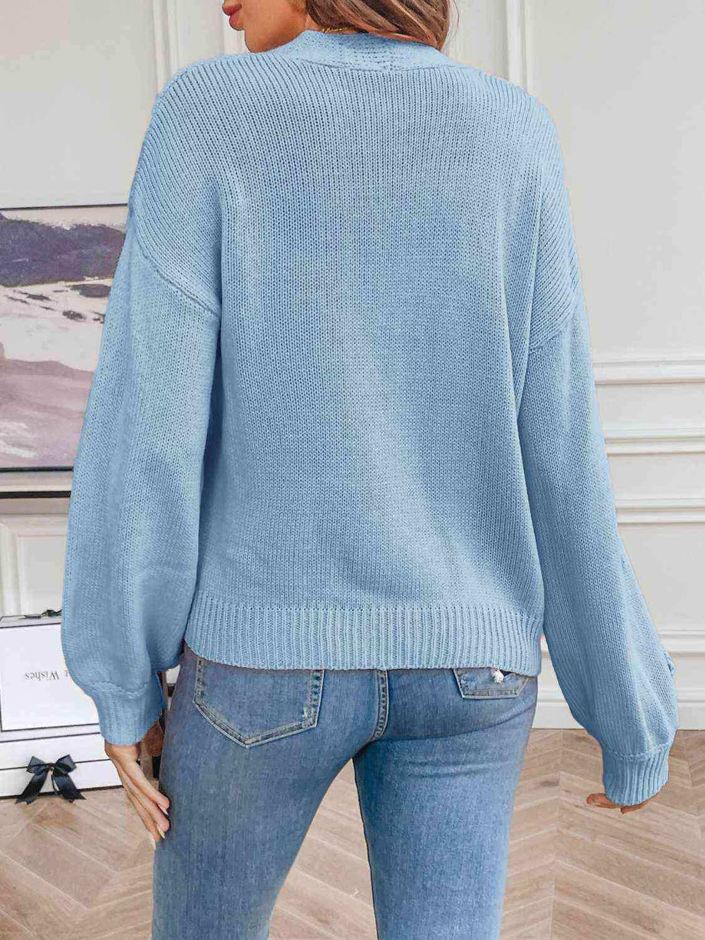 Floral Long Sleeve Open Front Cardigan - Trendsi - Flyclothing LLC