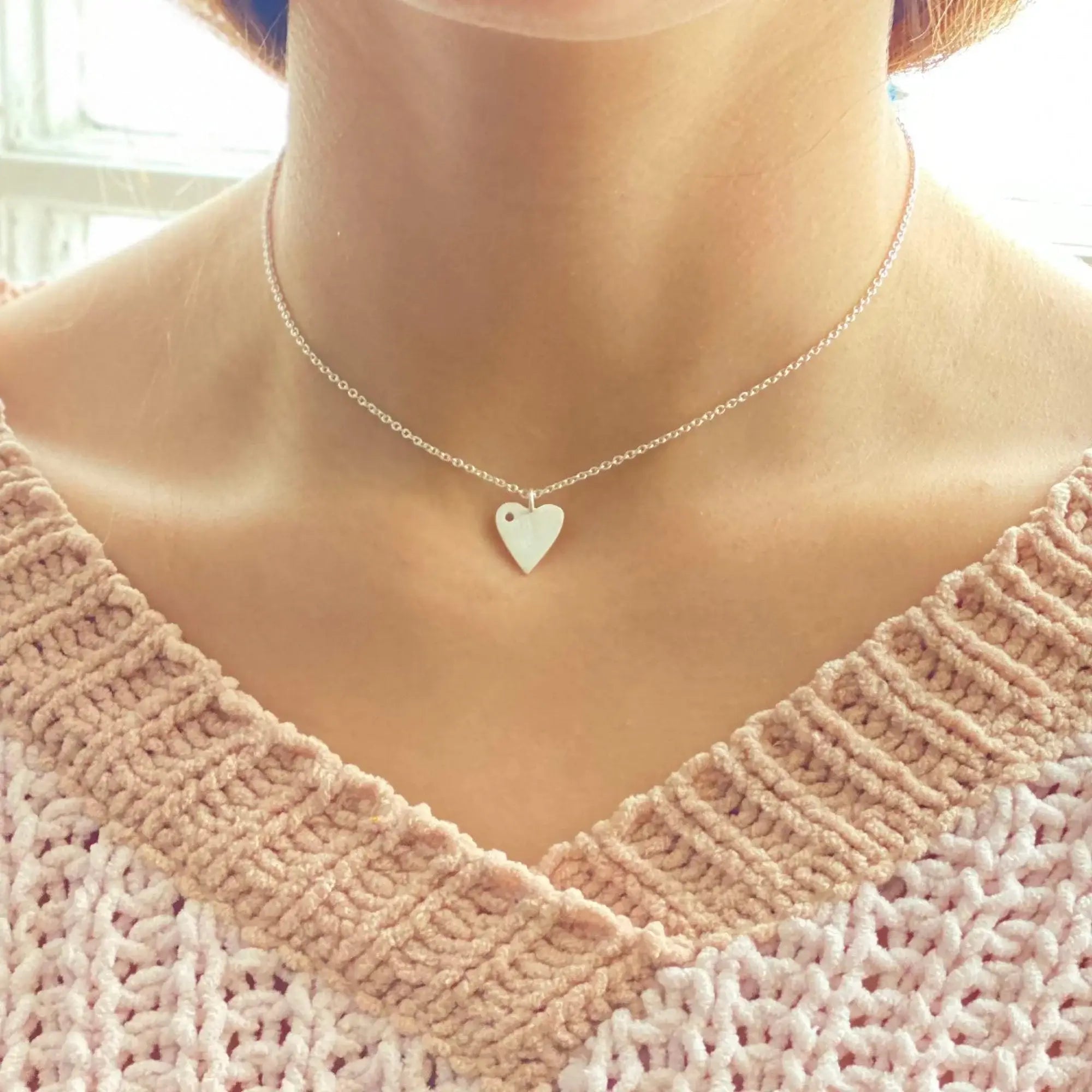 Silverpolished Heart Necklace - Asha Handicrafts - Flyclothing LLC