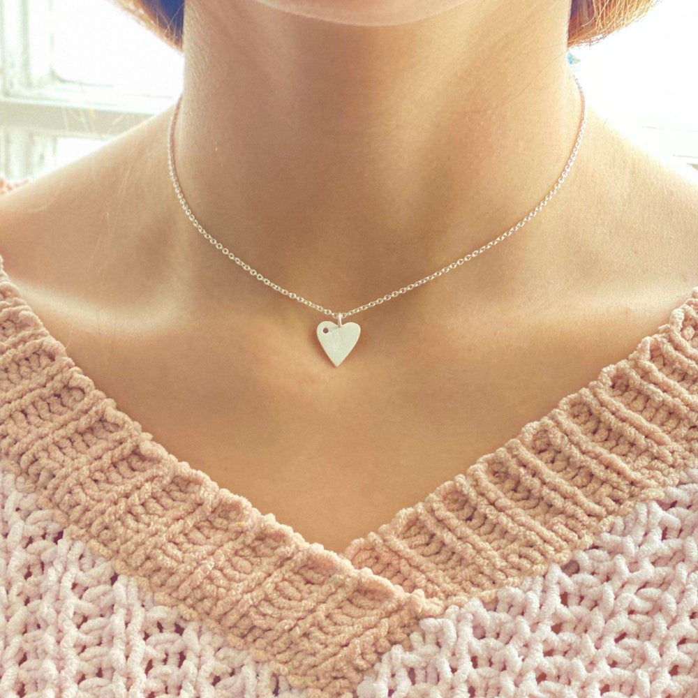 Silverpolished Heart Necklace - Asha Handicrafts - Flyclothing LLC