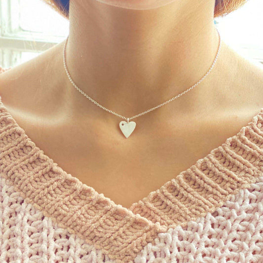 Silverpolished Heart Necklace - Asha Handicrafts - Flyclothing LLC