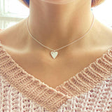 Silverpolished Heart Necklace - Asha Handicrafts