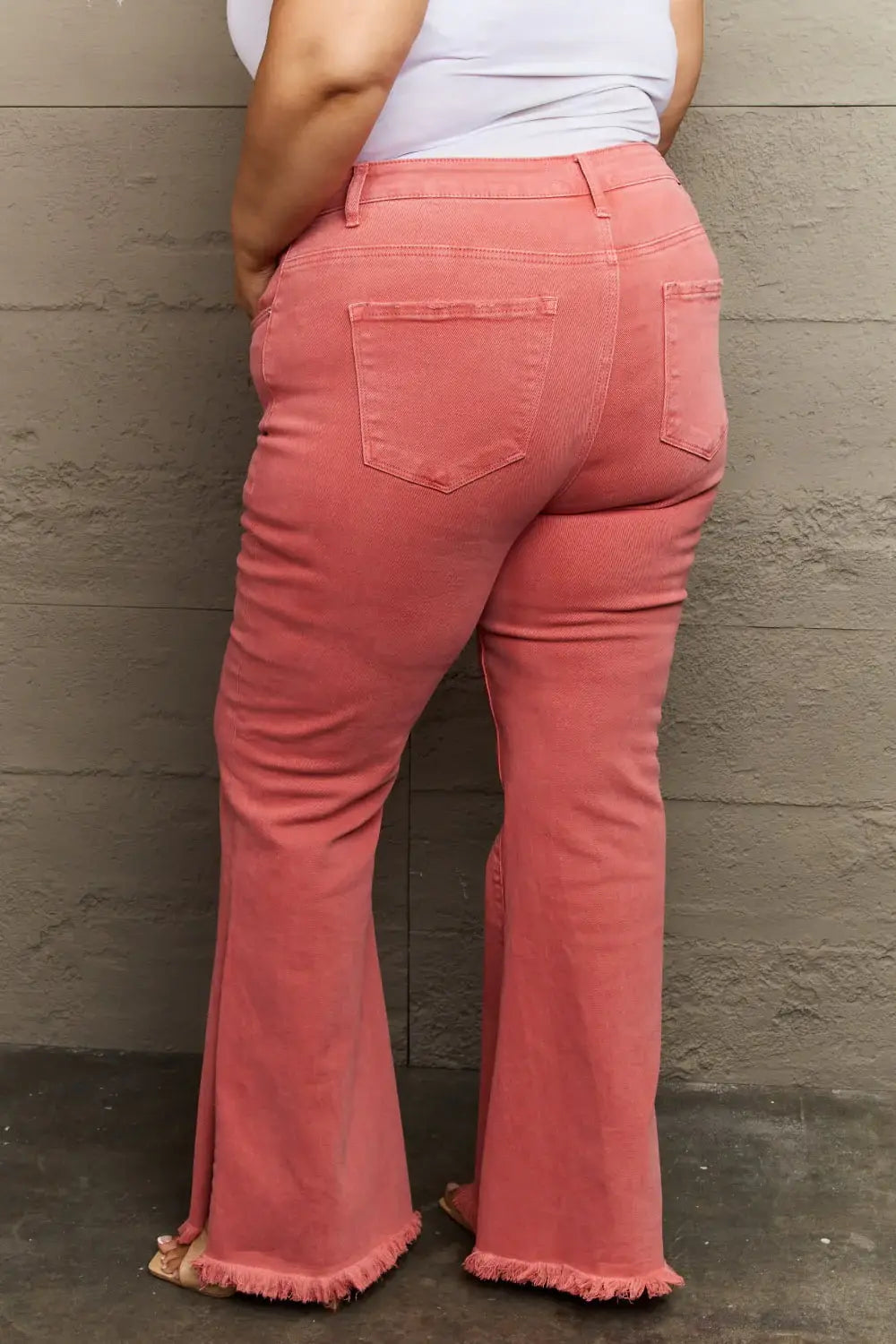 RISEN Bailey Full Size High Waist Side Slit Flare Jeans - Trendsi - Flyclothing LLC