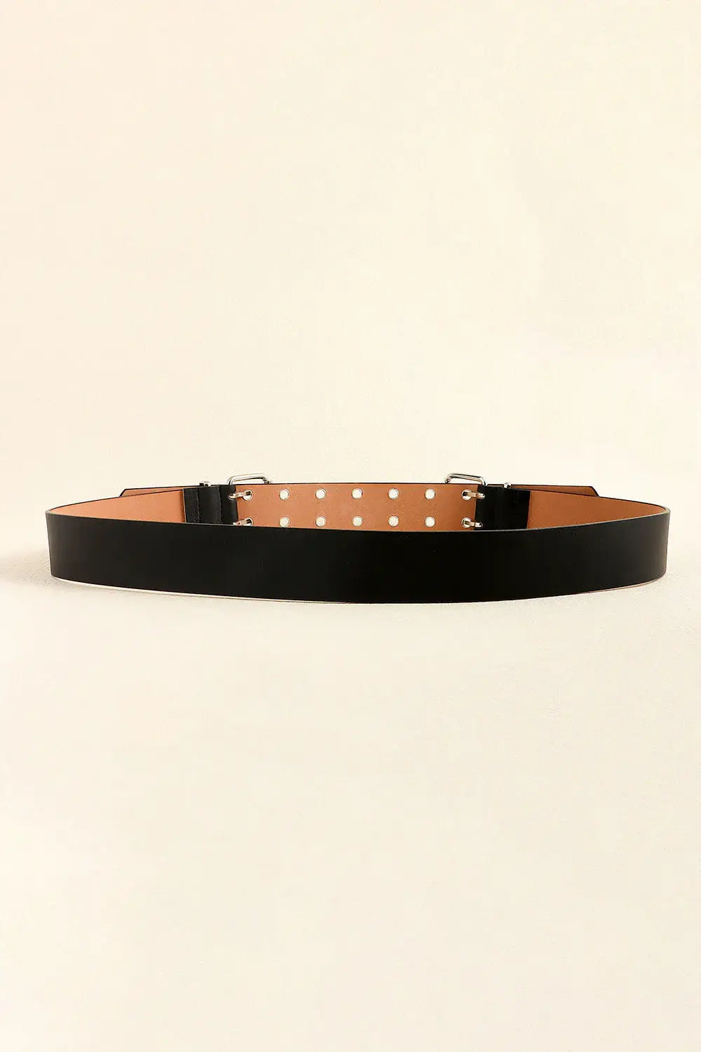 PU Leather Two Row Eyelet Belt - Trendsi - Flyclothing LLC