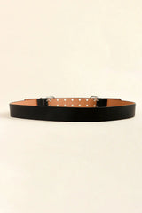 PU Leather Two Row Eyelet Belt - Trendsi - Flyclothing LLC