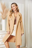 Culture Code Full Size Tied Trench Coat with Pockets - Trendsi