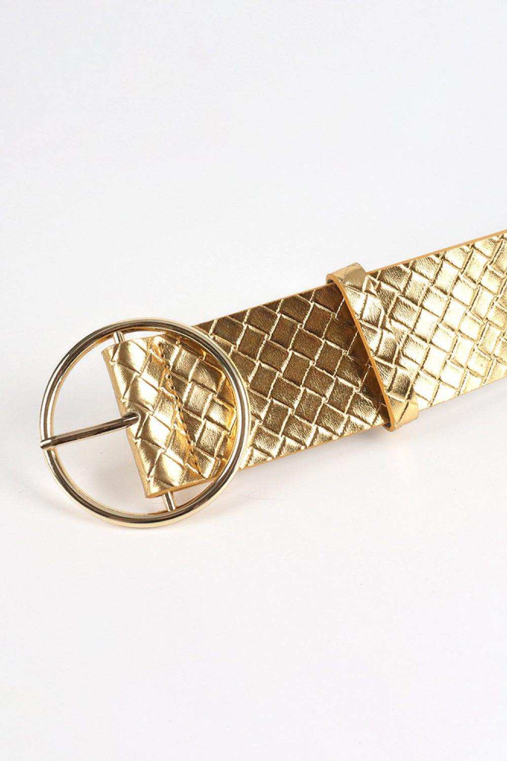 PU Leather Circle Shape Buckle Belt - Trendsi - Flyclothing LLC