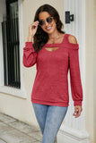 Cutout Cold-Shoulder Top - Trendsi - Flyclothing LLC