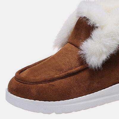 Furry Suede Snow Boots - Trendsi - Flyclothing LLC