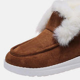 Furry Suede Snow Boots - Trendsi