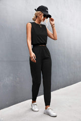 Sleeveless Top and Joggers Set - Trendsi - Flyclothing LLC
